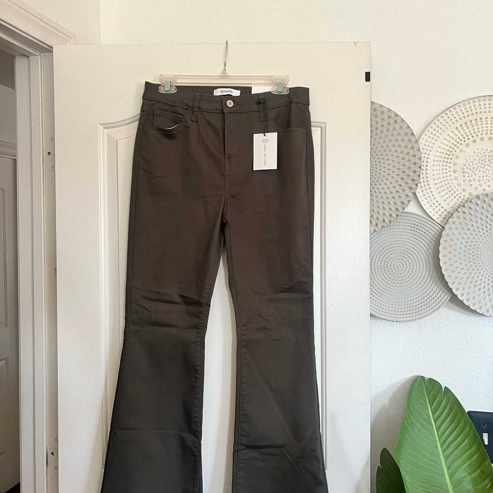 Olive Flare Pants